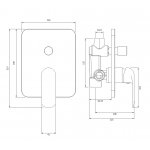 Omnires Sacramento Bateria wannowo-prysznicowa podtynkowa Chrom SC2335XCR