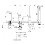 Omnires Sacramento Bateria wannowa 4-otworowa Chrom/Biały SC2332CRB