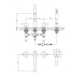 Omnires Y Bateria wannowa 4-otworowa Złoty Y1232GL