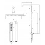Omnires Y Kolumna prysznicowa ścienny z deszczownicą 200x200 mm i słuchawką prysznicową Chrom SYSYKCR