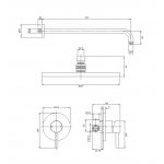 Omnires Y Zestaw prysznicowy podtynkowy z deszczownicą Ø 250 mm Miedź SYSY36CP