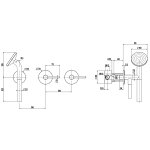 QuadroDesign FFQT Bateria prysznicowa podtynkowa ze słuchawką i wężem brushed stainless steel 2168TAS