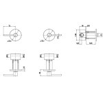 QuadroDesign FFQT Zawór odcinający (para) podtynkowy brushed stainless steel 2163VAS