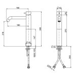 QuadroDesign Source Bateria umywalkowa brushed stainless steel 1202AS