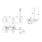 QuadroDesign Source Bateria prysznicowa podtynkowa ze słuchawką i wężem brushed stainless steel 1368R.00AS