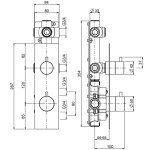 QuadroDesign Source Bateria prysznicowa termostatyczna podtynkowa z zaworem odcinającym brushed stainless steel 1288AS