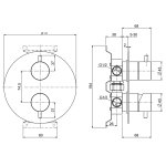 QuadroDesign Source Mieszacz podtynkowy z przełącznikiem 2-drożnym brushed stainless steel 1245AS