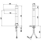 QuadroDesign Stereo Bateria umywalkowa brushed stainless steel 1602AS