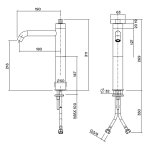 QuadroDesign Valvola01 Bateria umywalkowa brushed stainless steel 1902AS