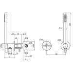 QuadroDesign Valvola01 Bateria prysznicowa podtynkowa ze słuchawką i wężem brushed stainless steel 1958AS