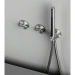 QuadroDesign Valvola01 Bateria prysznicowa podtynkowa ze słuchawką i wężem brushed stainless steel 1968AS