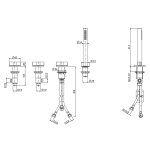 QuadroDesign Valvola01 Bateria wannowa na brzeg wanny 4-otworowa brushed stainless steel 1999AS