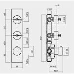 QuadroDesign Valvola01 Bateria prysznicowa termostatyczna podtynkowa z 2 zaworami odcinającymi brushed stainless steel 1989.0AS