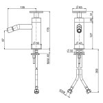 QuadroDesign Valvola02 Bateria bidetowa brushed stainless steel 2035AS