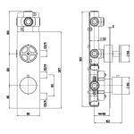 QuadroDesign Valvola02 Bateria prysznicowa termostatyczna podtynkowa z zaworem odcinającym brushed stainless steel 2088.0AS