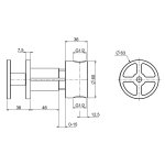 QuadroDesign Valvola02 Przełącznika podtynkowy 2-drożny brushed stainless steel 2064AS