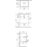 Rak Ceramika Joy Zestaw Umywalka meblowa 61x46,5 + szafka podumywalkowa 60x46 szary połysk SETJOYWH060UGY