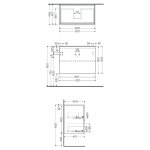 Rak Ceramika Joy Zestaw Umywalka meblowa 81x46,5 + szafka podumywalkowa 80x46 szary połysk SETJOYWH080UGY