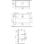 Rak Ceramika Joy Zestaw Umywalka meblowa 101x46,5 + szafka podumywalkowa 100x46 szary SETJOYWH100UGY