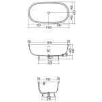 Rak Ceramika WASHINGTON Wanna wolnostojąca 156x81 Cappuccino mat WTBT15681514