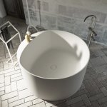 Relax Design Circular Wanna wolnostojąca Ø120 z korkiem white matt CIRCULARLX01MATT