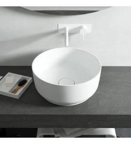 Relax Design Horizon Series Umywalka stawiana ∅42 z korkiem white matt HORIZON42LX01MATT