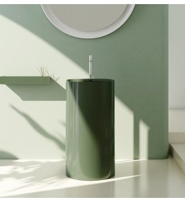  Relax Design Hui r Shelf Umywalka wolnostojąca Ø45 green leaf glossy HUI45LX12GLOSSY