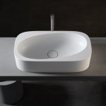 Relax Design Meta sink Umywalka stawiana 75x41,5 z korkiem white matt METALX01MATT