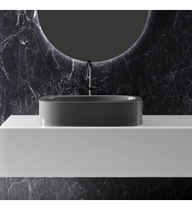  Relax Design Meta sink Umywalka stawiana 75x41,5 z korkiem soft grey glossy METALX03GLOSSY