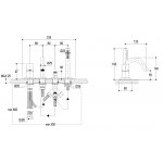 Ritmonio Diametro35 Concrete Bateria wannowa na brzeg wanny 4-otworowa stal nierdzewna E0BA0432INOX