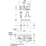 Ritmonio Diametro35 Concrete Bateria wannowo-prysznicowa podtynkowa z słuchawką stal nierdzewna E0BA0436INOX