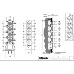 Ritmonio DOT316 Bateria wannowo-prysznicowa termostatyczna podtynkowa stal nierdzewna PR50HH201INOX