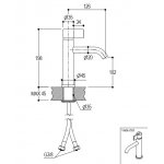 Ritmonio DOT316 Round Bateria umywalkowa 1-otworowa stal nierdzewna PR50AA211INOX