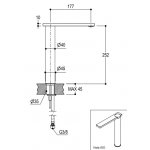 Ritmonio DOT316 Wylewka umywalkowa jednootworowa stal nierdzewna PR50CM202INOX