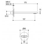 Ritmonio DOT316 Wylewka umywalkowa ścienna stal nierdzewna PR50CA202INOX