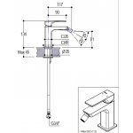 Ritmonio Glitter Bateria bidetowa jednootworowa bez korka automatycznego chrom PR32BA201CRL