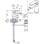 Ritmonio Pois Bateria bidetowa jednootworowa z korkiem automatycznym chrom PR31BA101CRL