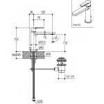 Ritmonio Tab Bateria umywalkowa jednootworowa z korkiem automatycznym chrom PR37AA101CRL