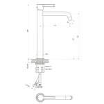 Sapho Iconic Bateria umywalkowa wysoka czarny mat AF006B