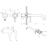 Sapho Iconic Bateria umywalkowa podtynkowa czarny mat AF008B