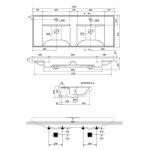 Scarabeo ML Umywalka podwójna 122x47 biały 3006