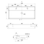 Scarabeo Teorema Umywalka podwójna 100x46 biały 8031/R-100B