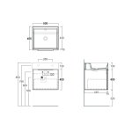  Simas Agile Szafka wisząca z drzwiami do umywalki AG51 z uchwytem chrom 50x45,5x40 cm roccia AGM51