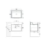  Simas Agile Szafka wisząca z drzwiami do umywalki AG61 z uchwytem chrom 60x45,5x40 cm roccia AGM61