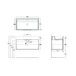  Simas Agile Szafka wisząca z drzwiami do umywalki AG91 z uchwytem chrom 90x45,5x40 cm roccia AGM91