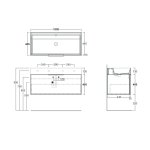  Simas Agile Szafka wisząca z drzwiami do umywalki AG101 z uchwytem chrom 100x45,5x40 cm roccia AGM101