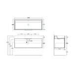  Simas Agile Szafka wisząca z drzwiami do umywalki AG121 z uchwytem chrom 120x45,5x40 cm roccia AGM121