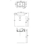 Simas Agile Umywalka stawiana na blat/wisząca z otworem na baterię prostokątna z półką po prawej 50x27x13 cm biały AG50