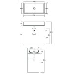 Simas Agile Umywalka stawiana na blat prostokątna 80x40x13 cm biały AG80