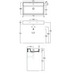 Simas Agile Umywalka stawiana na blat/wisząca z otworem na baterię prostokątna 81x46x13 cm biały AG81